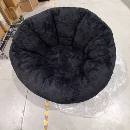 HOBESTLUK LARGE BEAN BAG CHAIR - DONUT-SHAPED GIANT LOUNGE SOFA - BLACK image 3