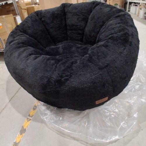 HOBESTLUK LARGE BEAN BAG CHAIR - DONUT-SHAPED GIANT LOUNGE SOFA - BLACK image 4