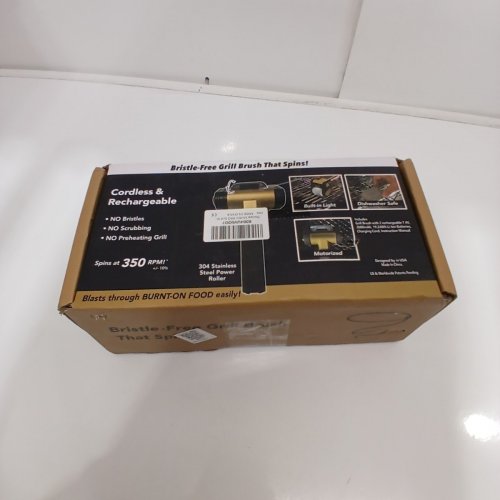 BRISTLE-FREE CORDLESS RECHARGEABLE GRILL BRUSH - 350 RPM - GOLD AND BLACK image 4