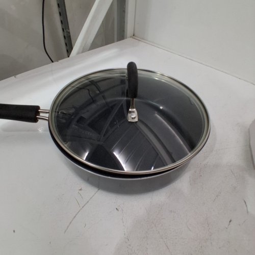 CUISINART NONSTICK SAUTE KITCHEN PAN WITH GLASS LID COVER - 3 QT - BLACK/SILVER image 4