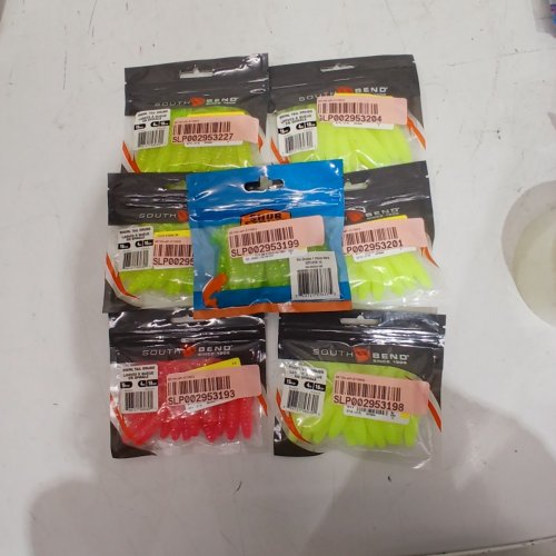 7 ASSORTED SWIRL TAIL FISHING GRUB LURES - 4" - CHARTREUSE AND PINK image 3