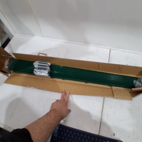 10PK THEALYN METAL GARDEN FENCE POSTS WITH U-CHANNEL - 3FT - GREEN image 2