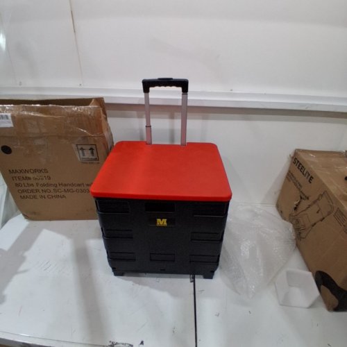 MAXWORKS FOLDING HAND CART WITH WHEELS - 80LBS CAPACITY - BLACK (MODEL: 50544) image 3