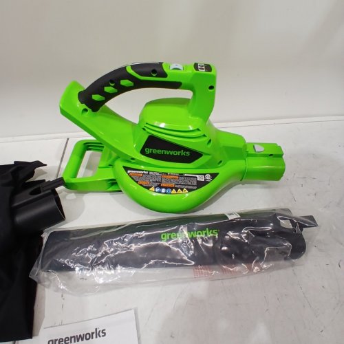GREENWORKS 2-SPEED LEAF BLOWER/VACUUM, TOOL ONLY - 375CFM/230MPH - GREEN/BLACK (MODEL: BVF443) image 3