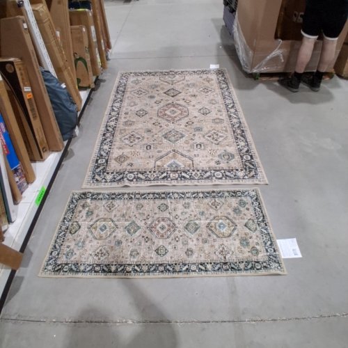 2PC WASHLUXE AREA RUG & RUNNER SET - 5FT X 7FT / 27" X 60" - MULTICOLOUR (MODEL: 2046294) image 4