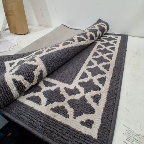 NAUTICA RUG NON SLIP MACHINE WASHABLE AREA RUG - 2FT X 4FT - GREY/WHITE image 4