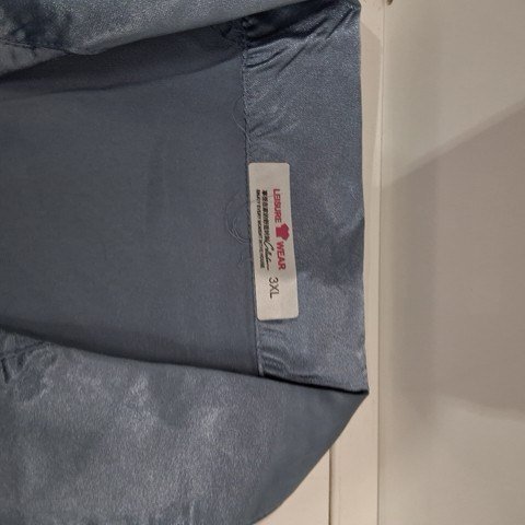 2PC WOMEN'S SATIN PAJAMA SET - 3XL - BLUE image 2