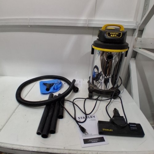 STANLEY STAINLESS STEEL WET/DRY SHOP VACUUM- 4GAL - BLACK/YELLOW (MODEL: SL18129) image 3