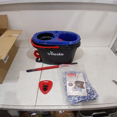 VILEDA EASYWRING RINSECLEAN SPIN MOP & BUCKET SYSTEM - GREY/BLUE image 2