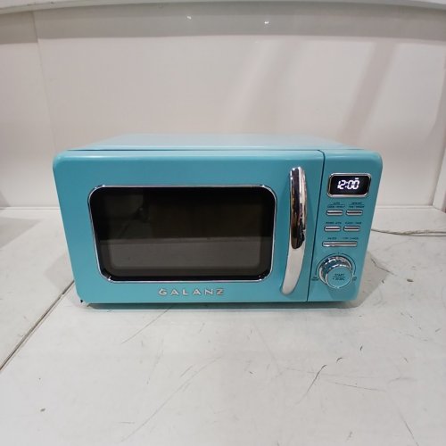 GALANZ RETRO-STYLE DIGITAL MICROWAVE OVEN - 0.7CU.FT - BLUE (MODEL: GLCMKZ07BER07) image 3