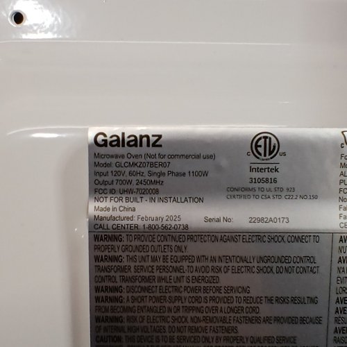 GALANZ RETRO-STYLE DIGITAL MICROWAVE OVEN - 0.7CU.FT - BLUE (MODEL: GLCMKZ07BER07) image 9