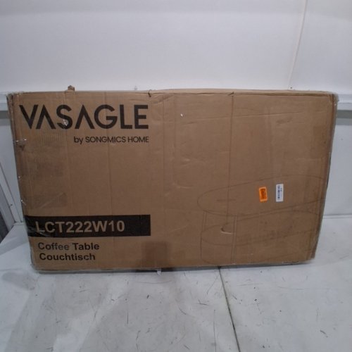 VASAGLE OVAL COFFEE TABLE WITH FABRIC STORAGE - MATTE WHITE/CAMEL BROWN (MODEL: LCT222W10) image 5