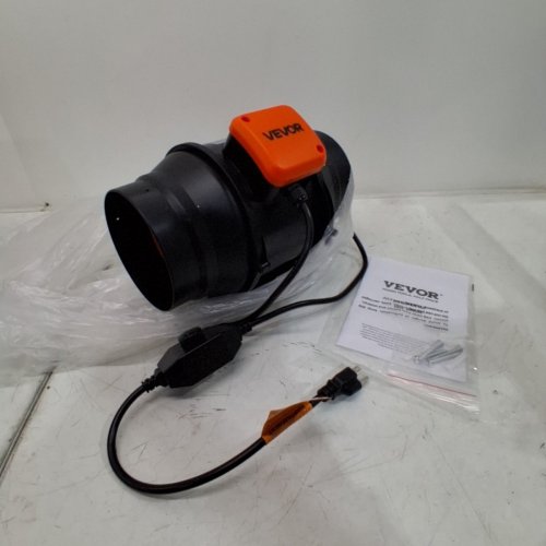 VARIABLE SPEED INLINE DUCT VENTILATION FAN WITH SPEED CONTROLLER - 400CFM- 2600RPM - BLACK/ORANGE (MODEL: BT-FL16A) image 3