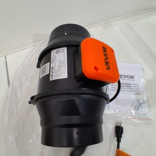 VARIABLE SPEED INLINE DUCT VENTILATION FAN WITH SPEED CONTROLLER - 400CFM- 2600RPM - BLACK/ORANGE (MODEL: BT-FL16A) image 4
