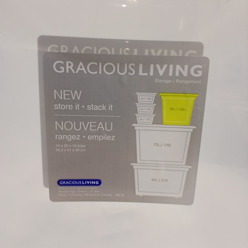 GRACIOUS LIVING STORAGE BIN WITH LID - 39L - CLEAR image 2