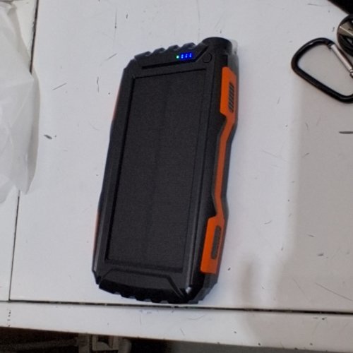 SOLAR-IN PORTABLE SOLAR POWER BANK AND FLASHLIGHT- BLACK / ORANGE (MODEL: YD-819) image 2