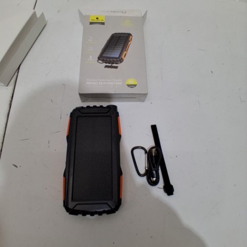 SOLAR-IN PORTABLE SOLAR POWER BANK AND FLASHLIGHT- BLACK / ORANGE (MODEL: YD-819) image 4