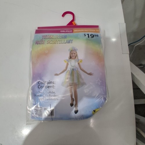 3PC PARTYHOLICS TWINKLECORN UNICORN COSTUME - MEDIUM (8-10) - MULTICOLOUR image 2