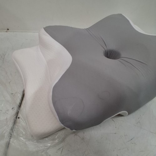 COZYPLAYER ERGONOMIC CERVICAL MEMORY FOAM SUPPORT PILLOW- 13" X 22" - GREY/WHITE image 3