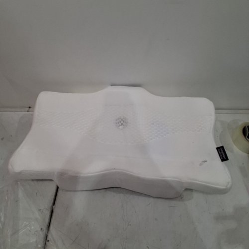 COZYPLAYER ERGONOMIC CERVICAL MEMORY FOAM SUPPORT PILLOW- 13" X 22" - GREY/WHITE image 4