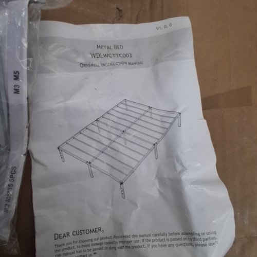 ALLEWIE METAL PLATFORM BED FRAME - QUEEN - WHITE (MODEL: WDLWCTTC003) image 2