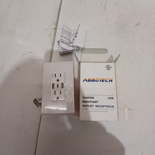 ABBOTECH TAMPER RESISTANT USB & USB-C OUTLET RECEPTACLE - 30W - WHITE (MODEL: 15A30W2C1A) image 2