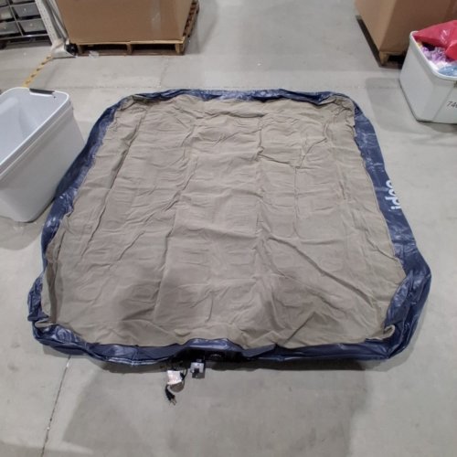 IDOO SELF-INFLATING/DEFLATING FLOCKED AIR MATTRESS WITH BUILT-IN PUMP & TRAVEL BAG - QUEEN (18"X60"X80") - BLUE/GREY (MODEL: JH-628) image 3