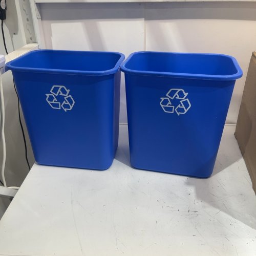2PK UNITED SOLUTIONS RECYCLING BINS - 7 GAL/EACH - BLUE (MODEL: WB0337) image 3