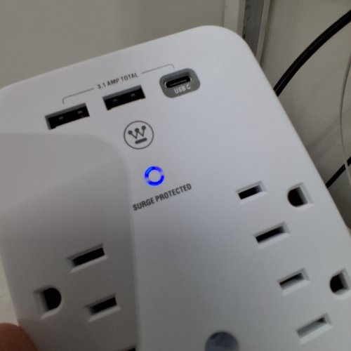 WESTINGHOUSE SURGE PROTECTED USB WALL ADAPTER - 125 V, 15A, 1875W, 15W - WHITE image 2