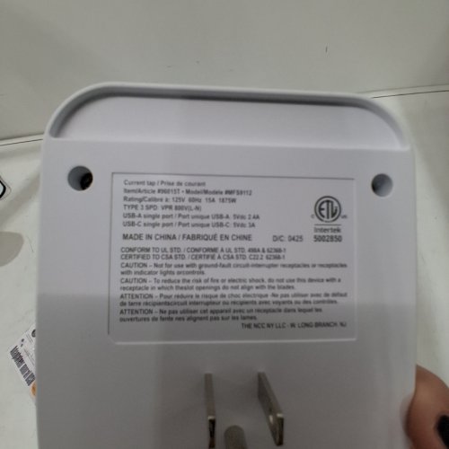 WESTINGHOUSE SURGE PROTECTED USB WALL ADAPTER - 125 V, 15A, 1875W, 15W - WHITE image 3