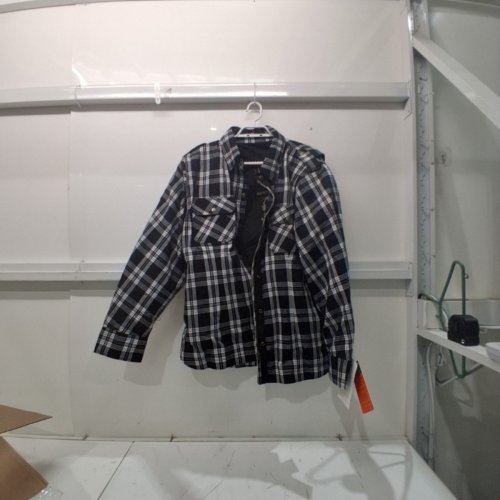 MILWAUKEE LEATHER LONG SLEEVE PLAID BUTTON-FRONT SHIRT - 2XL - BLACK / WHITE (STYLE: MPL2600.11) image 3