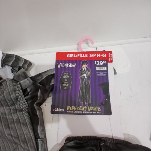 3PC GIRL'S RUBIES WEDNESDAY ADDAMS NEVERMORE ACADEMY SCHOOL UNIFORM COSTUME - SMALL (4-6) image 3