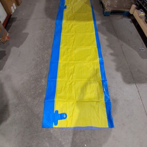 GIANT INFLATABLE OUTDOOR SUMMER SLIP AND SLIDE WITH INFLATABLE RIDERS FOR KIDS AND ADULTS - 29FT - BLUE/YELLOW image 2