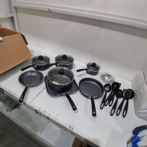 18PC TRAMONTINA PRIMAWARE NON-STICK ALUMINUM COOKWARE SET – BLACK/GREY- (MODEL: 80119/545) image 2