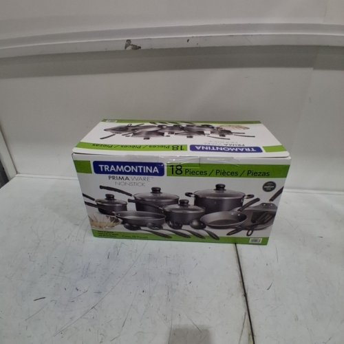 18PC TRAMONTINA PRIMAWARE NON-STICK ALUMINUM COOKWARE SET – BLACK/GREY- (MODEL: 80119/545) image 7
