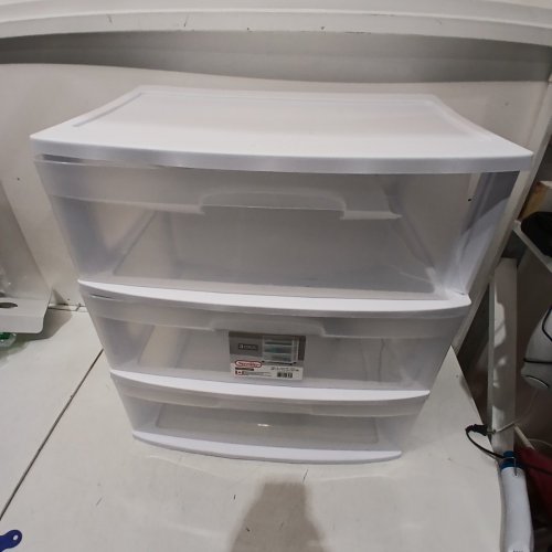 STERILITE 3-DRAWER STORAGE UNIT WITH WHEELS - 15.2" X 21 .8" X 25.6" - WHITE (ITEM: 2930LAB 9C) image 2
