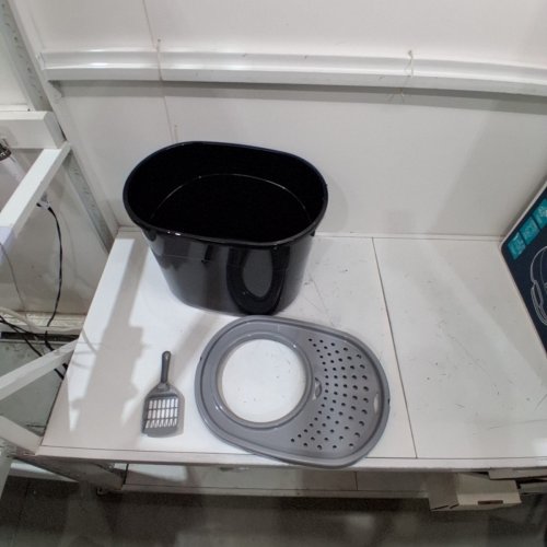 IRIS USA TOP ENTRY CAT LITTER BOX WITH SCOOP - 46L - BLACK/GRAY - (MODEL: TECL-20) image 2