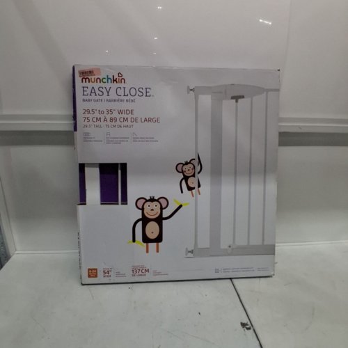 MUNCHKIN EASY CLOSE METAL BABY GATE - 29.5" - 35" X 29.5" - WHITE image 2