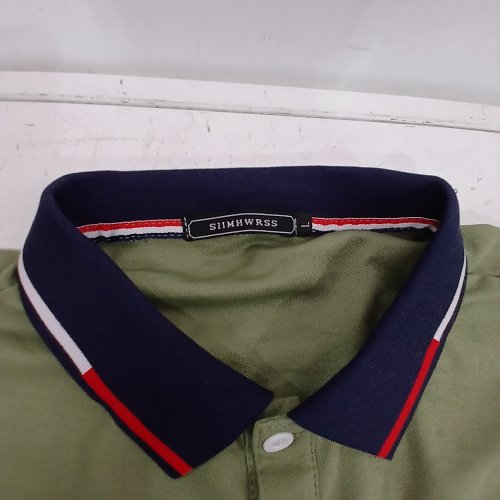 MENS CASUAL BUTTON DOWN T SHIRT- LARGE - GREEN image 2