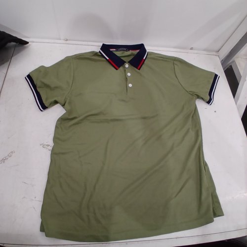 MENS CASUAL BUTTON DOWN T SHIRT- LARGE - GREEN image 3