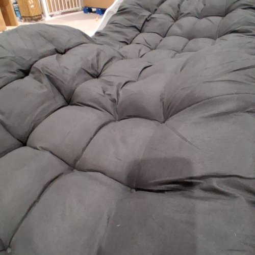 FOLDING CAMPING COT WITH MATTRESS TOPPER - 78" X 32" - GREY/BLACK image 3