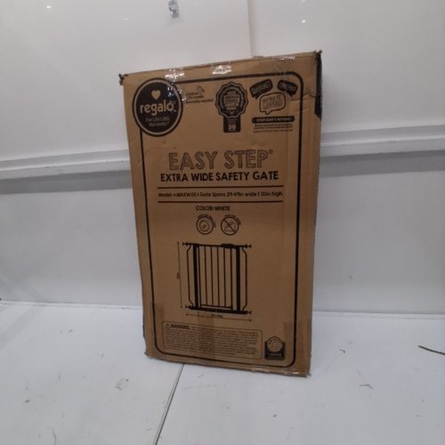 REGALO EASY STEP EXTRA WIDE METAL SAFETY GATE - 30" X 29"- 49" - WHITE - (MODEL: 1164EWDS) image 4