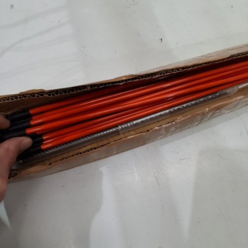 20PK DRIVEWAY MARKER POLES - 48", 1/4" DIAMETER, HI-VISIBILITY DRIVEWAY REFLECTORS - ORANGE/WHITE image 4
