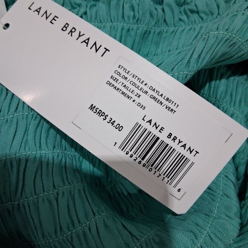 LANE BRYANT PLUS WOVEN DRESS - 2X - GREEN (STYLE: DAYLAB011) image 2