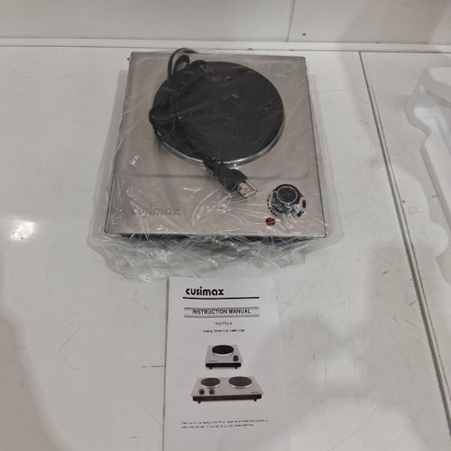 CUSIMAX PORTABLE ELECTRIC SINGLE BURNER HOT PLATE - 1500W - SILVER (MODEL: CMHP-C150) image 2