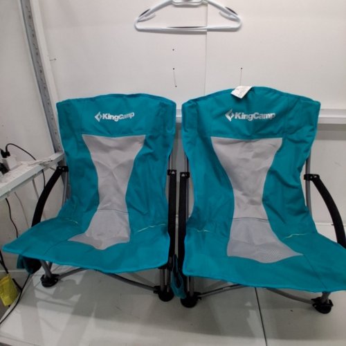 2PK KINGCAMP PORTABLE FOLDING LOW BEACH CHAIR - 300 LBS MAX - BLUE (ITEM: KC1912) image 2