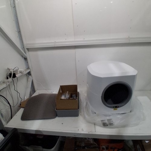 ELLENPENT AUTOMATIC SELF-CLEANING CAT LITTER BOX WITH APP CONTROL AND SAFETY SENSOR - 90L CAPACITY - GREY/WHITE (MODEL: CH-ICB019) image 3