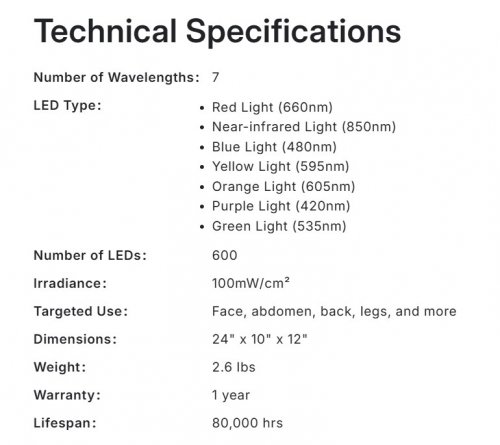 SWIRISE LED LIGHT THERAPY DEVICE WITH 7 WAVELENGTHS TO ADDRESS ALL SKIN CONCERNS - 45W 12V - WHITE/MULTICOLOUR (MODEL: XYO-2309) image 4