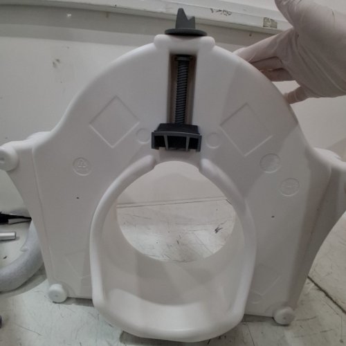 RAISED TOILET SEAT WITH ALUMINUM HANDRAILS - 5" RAISED - OFF-WHITE (MODEL: SC7060B) image 3