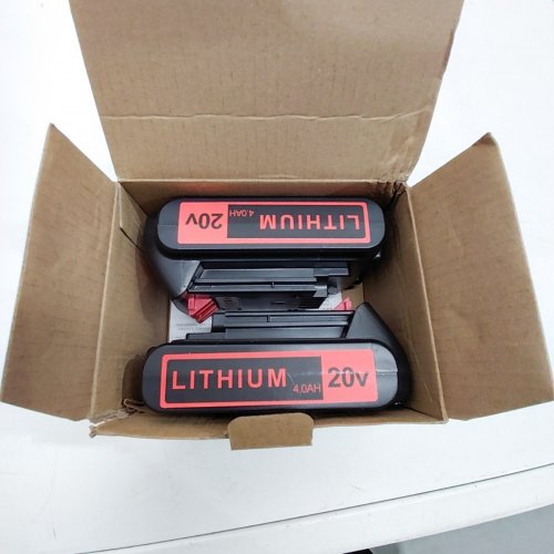 2PK AKKOPOWER 20V 4.0AH LITHIUM BATTERY FOR BLACK & DECKER 20V TOOLS - BLACK/RED image 2